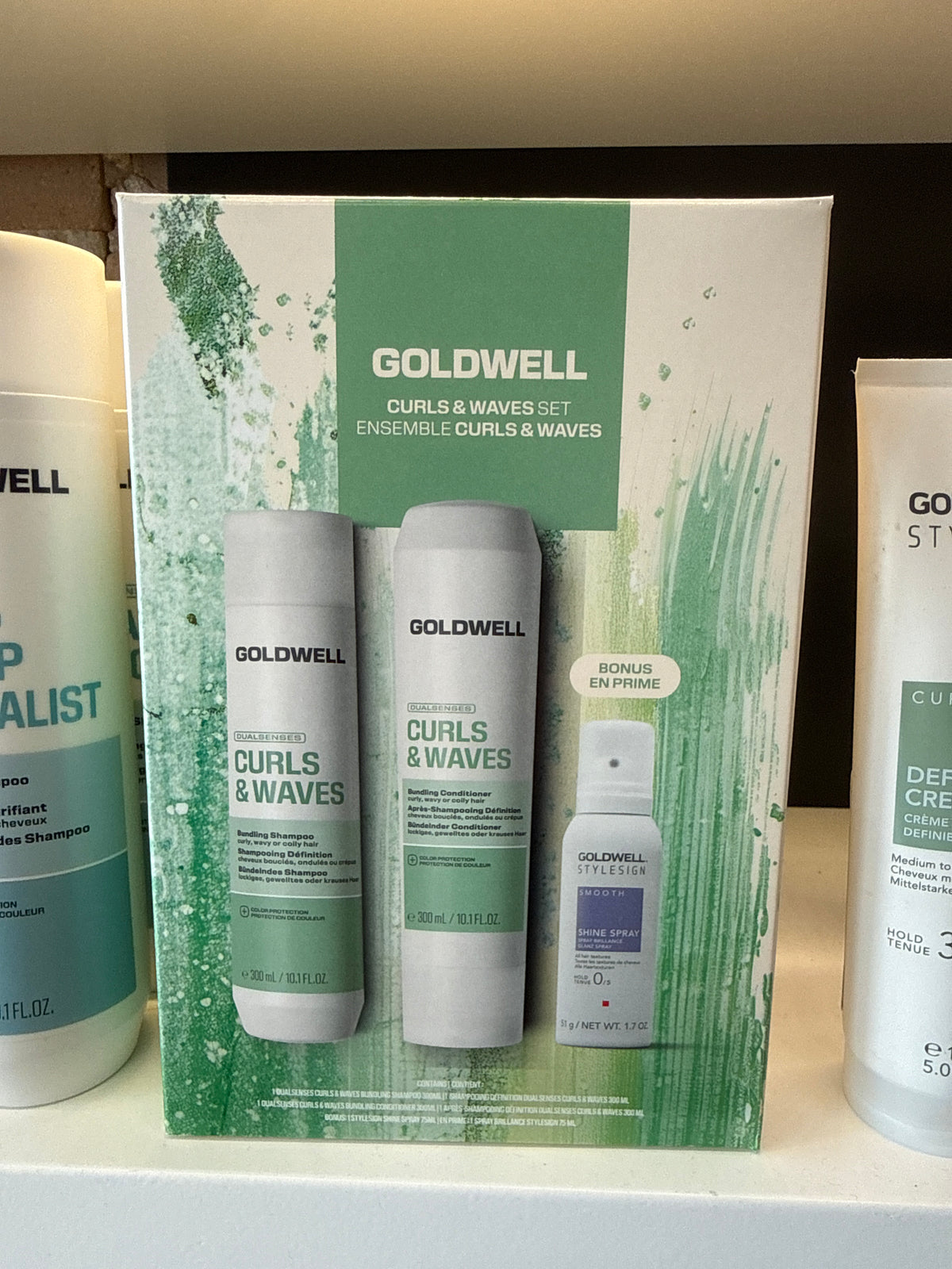 Curls and Waves Shampoo and Conditioner set with bonus Shine Spray