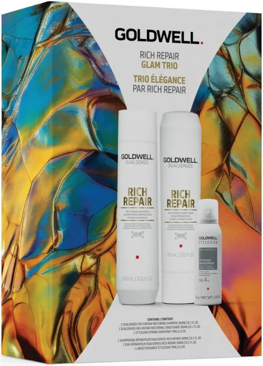 Rich Repair Shampoo and Conditioner set with bonus Dual Serum Spray